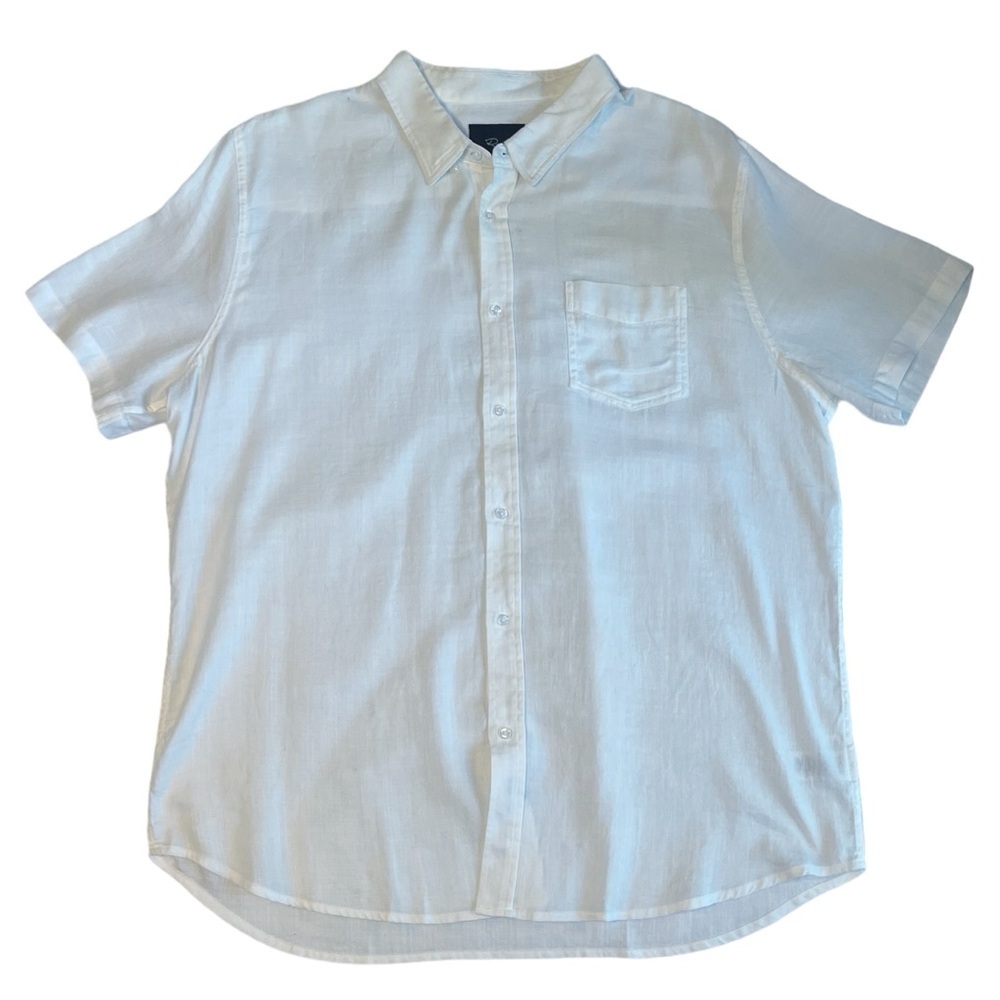 Rails Fairfax White 100% Cotton Button Down‎ Summer Short sleeve Shirt Men's XXL